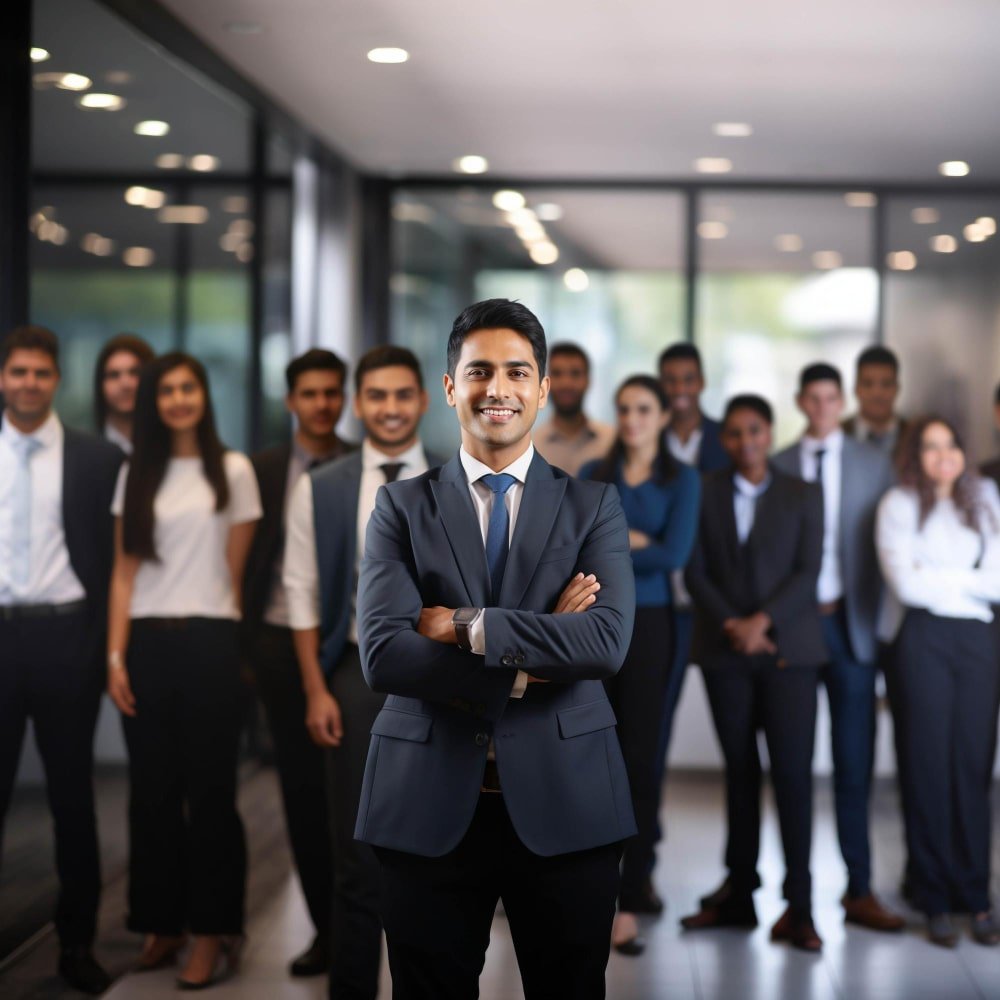 Indian professionals in a modern office